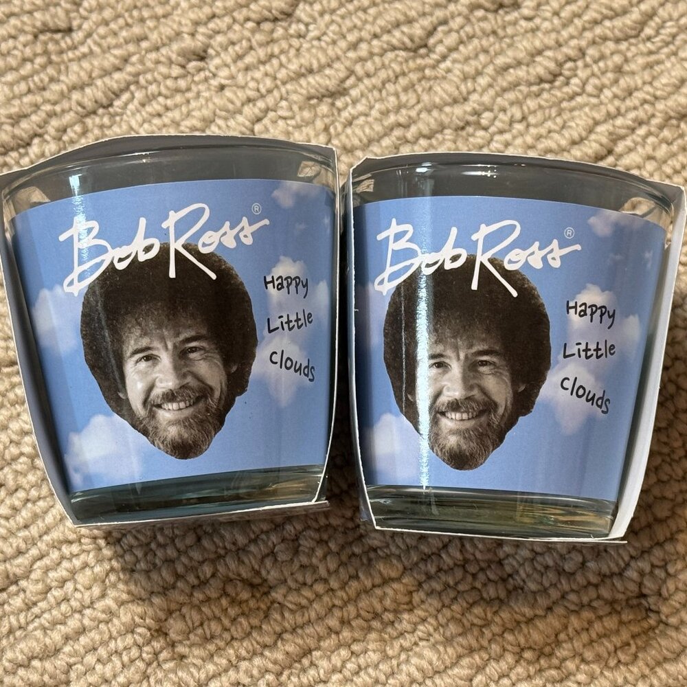 2 Bob Ross Happy Little Clouds Scented Candles 3oz Each